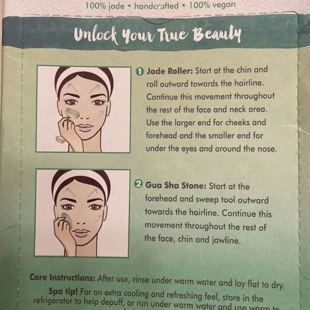 EcoTools‎ Jade Roller Gua Sha Stone Mini Facial Kit New Original Packaging